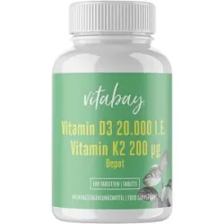 Vitabay Vitamin D3 Depot 20.000 I.E. + Vitamin K2 200 mg Tabletten