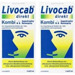 Livocab direkt Kombi bei Allergie - Augentropfen & Nasenspray, 4