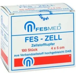 Zellstofftupfer Fes Zell 4x5 cm hochgebleicht