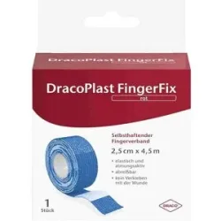 Dracoplast Fingerfix 2,5 cmx4,5 m mit Wundk.blau