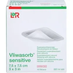 Vliwasorb Sensitive 7,5x7,5 Cm Superabsorb.wundv.