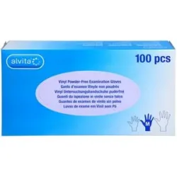 Alvita Vinyl Unt.handschuhe unsteril puderfrei M