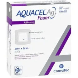 Aquacel Ag Foam adhäsiv 8x8 cm Verband