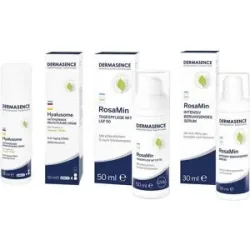 Dermasence Hyalusome Aktiv.Fruchts.creme & RosaMin Pflege+Serum