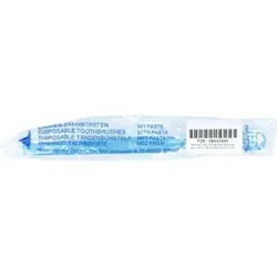 Einmal Zahnbürste mit Zahncreme