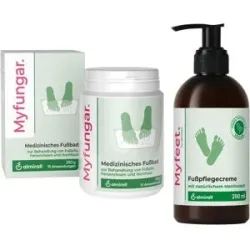 Myfungar Medizinisches Fußbad Granulat + Myfeet Fußpflegecreme