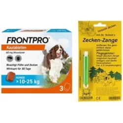 Frontpro Kautabletten >10-25 kg 3stk + Zeckenzange 1stk