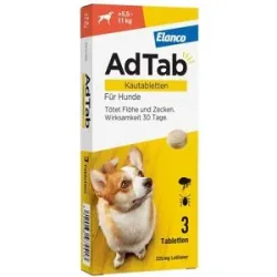 AdTab Hund 5,5 - 11 kg Kautablette gegen Zecken und Flöhe