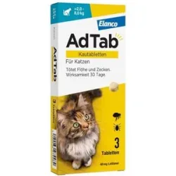 AdTab Katze 2 - 8 kg Kautablette gegen Zecken und Flöhe