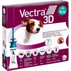 Vectra 3D Lösung gegen Zecken & Flöhe für Hunde 4-10 Kg