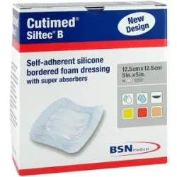 Cutimed Siltec B Schaumverb.12,5x12,5 cm mit Haftr.