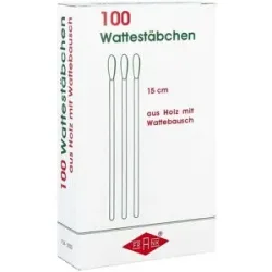 Wattestäbchen Holz 15 cm mit Wattebausch