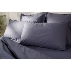 Emma Comfort Perkal Kopfkissenbezug   Dunkelgrau   80x80cm