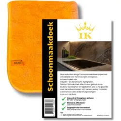Induction Kings® ReinigungsTuch Orange ? Premium Nanofaser Tuch für Induktion & Glas ? 1 Stück