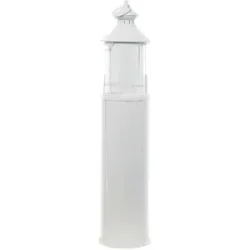 Höffner Laterne  Leuchtturm ¦ weiß ¦ Glas,Metall ¦ Maße (cm): H: 99  Ø: 21