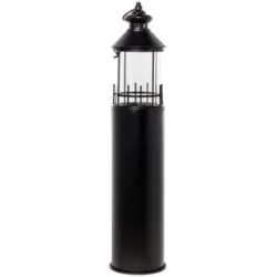 Höffner Laterne  Leuchtturm ¦ schwarz ¦ Metall,Glas ¦ Maße (cm): H: 72,8  Ø: 15.5