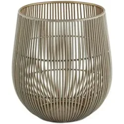 Höffner Windlicht   ¦ gold ¦ Metall ¦ Maße (cm): H: 21  Ø: 18