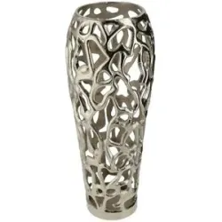 Höffner Deko-Vase   ¦ silber ¦ Maße (cm): H: 48  Ø: 20