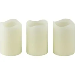 Höffner LED-Kerzen  3er-Set   ¦ creme ¦ Wachs,Kunststoff ¦ Maße (cm): H: 7,5  Ø: 5