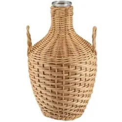 Höffner Flaschenvase   ¦ braun ¦ Glas,Rattan ¦ Maße (cm): H: 26,5  Ø: 20