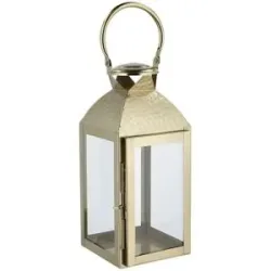Höffner Laterne   ¦ gold ¦ Metall,Glas ¦ Maße (cm): B: 15 H: 33 T: 14.5
