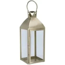 Höffner Laterne   ¦ gold ¦ Metall,Glas ¦ Maße (cm): B: 18 H: 50 T: 18.0