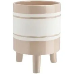 Höffner Übertopf   ¦ beige ¦ Dolomite ¦ Maße (cm): H: 15,5  Ø: 12