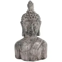 Höffner Deko Figur Buddha   ¦ grau ¦ Zement ¦ Maße (cm): B: 20,5 H: 38 T: 12.5