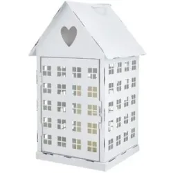 Höffner Laterne  Haus ¦ weiß ¦ Metall ¦ Maße (cm): B: 18,5 H: 32 T: 18.0