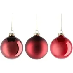 Höffner Weihnachtskugeln  16er Set   ¦ rot ¦ Glas,Aluminium Ø: 8