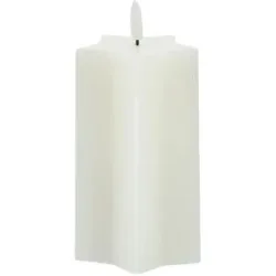 HOME STORY LED Kerze Stern   ¦ weiß ¦ Wachs,Kunststoff ¦ Maße (cm): H: 17,5  Ø: