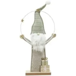 HOME STORY LED Figur Weihnachtsmann   ¦ grün ¦ Metall,Holzwerkstoff ¦ Maße (cm):