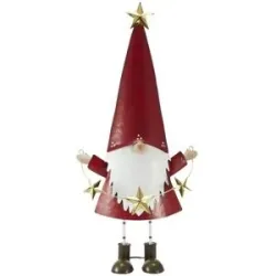 HOME STORY Deko Figur Weihnachtsmann   ¦ rot ¦ Metall ¦ Maße (cm): B: 26 H: 56