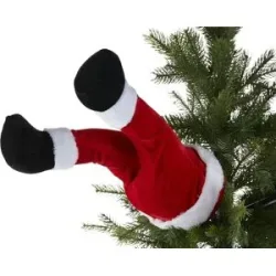 Höffner Santabeine für Tannenbaum   ¦ rot ¦ Polyester,Kunststoff,Eisen ¦ Maße (cm): B: