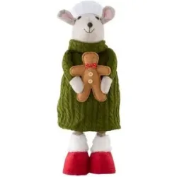 HOME STORY Figur Weihnachtsmaus   ¦ grün ¦ Polyester,Eisen,Kunststoff ¦ Maße