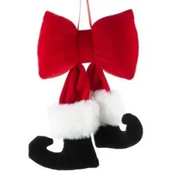 Höffner Anhänger Schleife Weihnachtsmann   ¦ rot ¦ Baumwolle ¦ Maße (cm): B: 14 H: 3