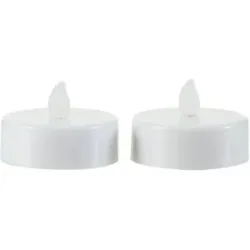 Höffner LED Teelichter  2er-Set   ¦ weiß ¦ Kunststoff ¦ Maße (cm): H: 1  Ø: 1