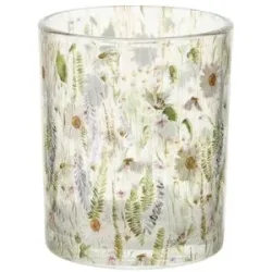 HOME STORY Teelichtglas   ¦ grün ¦ Glas ¦ Maße (cm): H: 7,4  Ø: 6.2