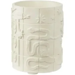 HOME STORY Übertopf   ¦ creme ¦ Polyresin (Kunstharz) ¦ Maße (cm): H: 16,9  Ø: