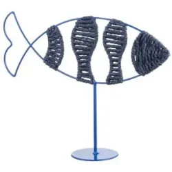 HOME STORY Deko Fisch   ¦ blau ¦ Papier,Metall ¦ Maße (cm): B: 31 H: 24 T: 8.0