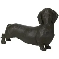 Höffner Dekofigur Dackel   ¦ braun ¦ Polyresin (Kunstharz) ¦ Maße (cm): B: 38 H: 24 T: