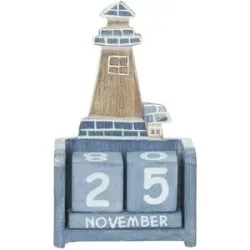 Höffner Tischkalender Leuchtturm   ¦ blau ¦ Holzwerkstoff ¦ Maße (cm): B: 11 H: 18
