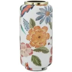 Höffner Vase Papagei   ¦ mehrfarbig ¦ Metall ¦ Maße (cm): B: 15,5 H: 31