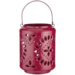 Höffner Laterne   ¦ rosa/pink ¦ Eisen ¦ Maße (cm): H: 20  Ø: 17