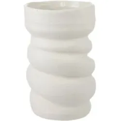 Höffner Vase   ¦ weiß ¦ Steinzeug ¦ Maße (cm): B: 12,5 H: 20