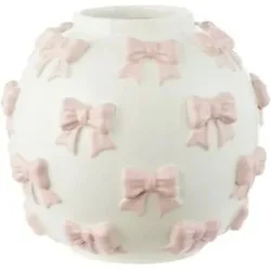 HOME STORY Vase Schleifen   ¦ rosa/pink ¦ Porzellan ¦ Maße (cm): B: 17,3 H: 15,8