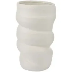 Höffner Vase   ¦ weiß ¦ Steinzeug ¦ Maße (cm): B: 14,5 H: 25