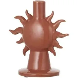 Höffner Kerzenständer Sonne   ¦ braun ¦ Keramik ¦ Maße (cm): B: 16,5 H: 19 T: 11.0