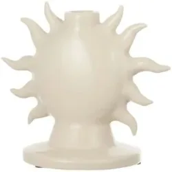 Höffner Kerzenständer Sonne   ¦ beige ¦ Keramik ¦ Maße (cm): B: 17 H: 15 T: 11.0