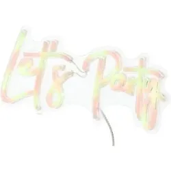 Höffner LED Neon Schild Lets Party   ¦ mehrfarbig ¦ Kunststoff ¦ Maße (cm): B: 41 H: 18